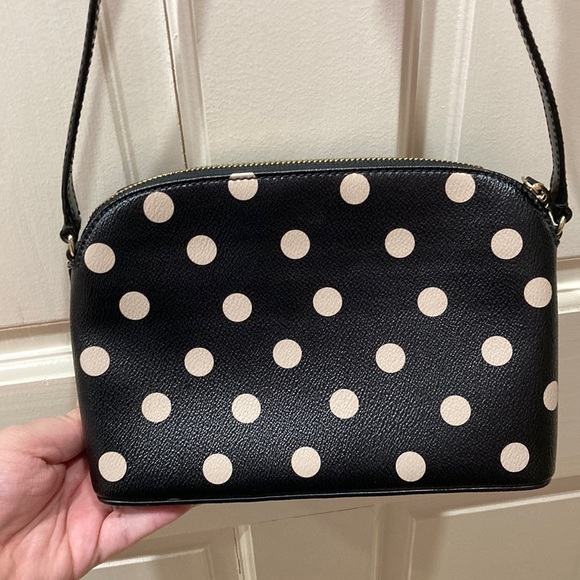 Kate Spade Classic Black Beige Polka Dot Crossbody - Picture 13 of 15